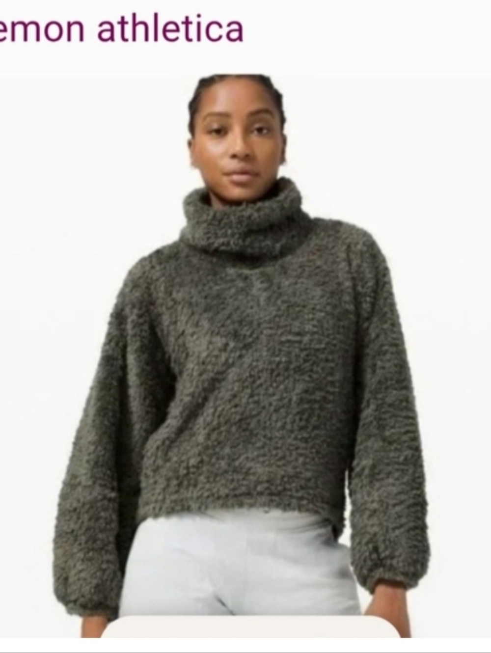 lululemon athletica Olive Green Plush Turtleneck Sweater Sz XS/S